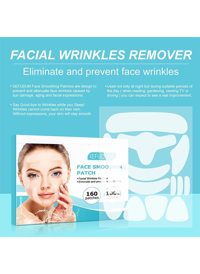 Sefudun - Face Smoothing Patch 160PCS - Forehead Winkle patches - Face Smoothing Patch - Face Lift Tape Invisible - Wrinkle Patches For Face Overnight - Facial Patches To Reduce Fine Wrinkles - Frown And Smile Lines - Image 1