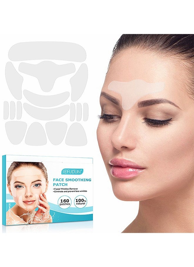 Sefudun - Face Smoothing Patch 160PCS - Forehead Winkle patches - Face Smoothing Patch - Face Lift Tape Invisible - Wrinkle Patches For Face Overnight - Facial Patches To Reduce Fine Wrinkles - Frown And Smile Lines - Image 1
