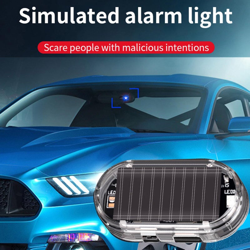 Solar Anti Theft Car Warning Light Flashing Blue LED Interior Safety Lamp Security Device - Image 3