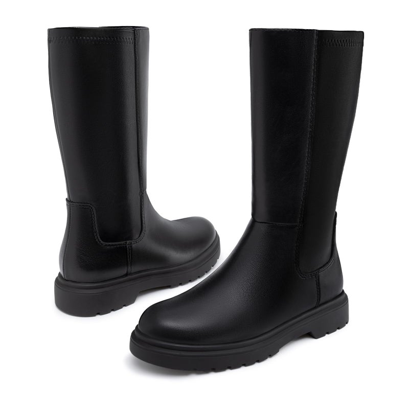 Athlefit Girls Black Knee High Boots Kids Fashion Tall Riding Winter Boots Size 13 Little Kid - Image 5