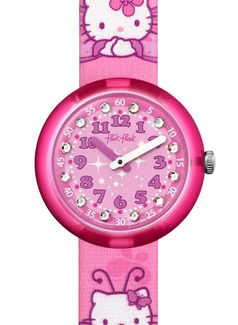 Girls Hello Kitty Butterfly Quartz Movement Water Resistant Wrist Watch - 32 Mm