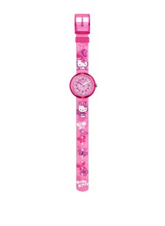 Swatch ساعة يد للبنات مقاومة للماء بحركة كوارتز على شكل فراشة هالو كيتي - 32 مم  - Image 2