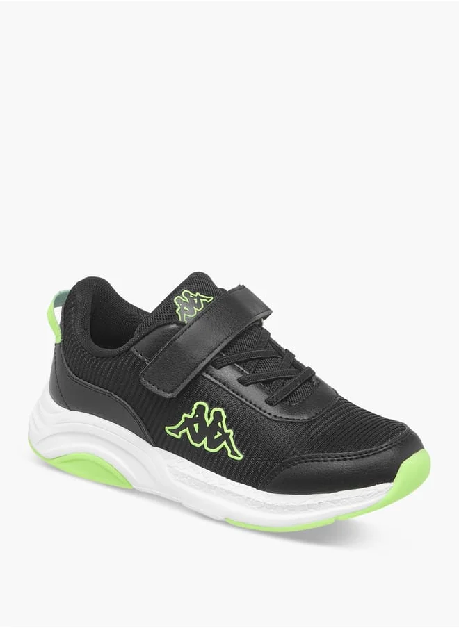 Kappa Boys' Logo Print Sports Shoes With Hook And Loop Closure