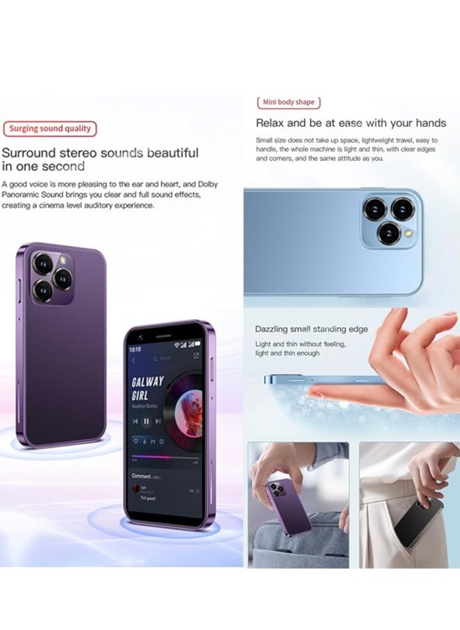 SOYES XS16 Mini 4G LTE Smartphone 3GB RAM 64GB ROM Android 10.0 3" Screen 5MP Camera Dual SIM with Play Store WhatsApp - Purple
