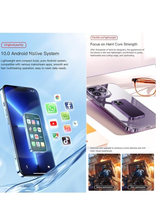 SOYES XS16 Mini 4G LTE Smartphone 3GB RAM 64GB ROM Android 10.0 3" Screen 5MP Camera Dual SIM with Play Store WhatsApp - Purple