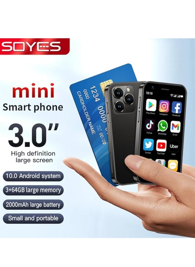 SOYES XS16 Mini 4G LTE Smartphone 3GB RAM 64GB ROM Android 10.0 3" Screen 5MP Camera Dual SIM with Play Store WhatsApp - Purple