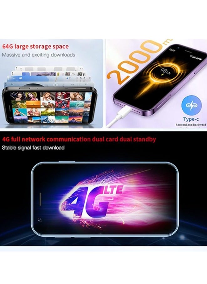 SOYES XS16 Mini 4G LTE Smartphone 3GB RAM 64GB ROM Android 10.0 3" Screen 5MP Camera Dual SIM with Play Store WhatsApp - Purple