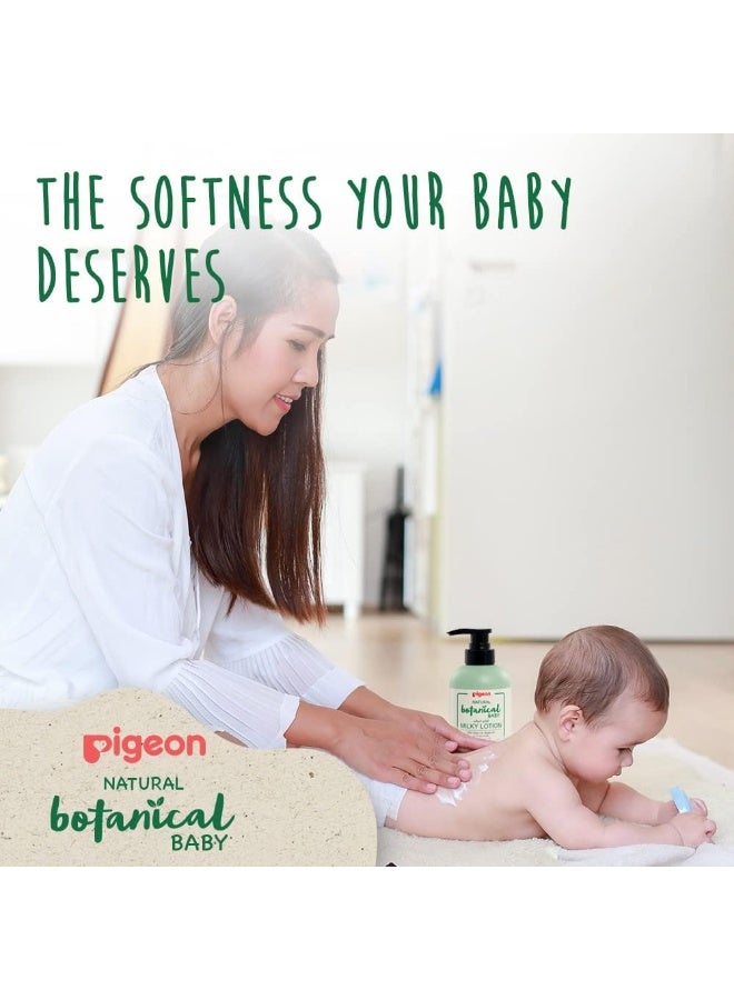 Pigeon Natural Botanical Baby Milky Lotion, Hypoallergenic, Good For Sensitive Skin, With Argan, Olive And Chamomile, Day Moisturiser, 500ml - Image 3