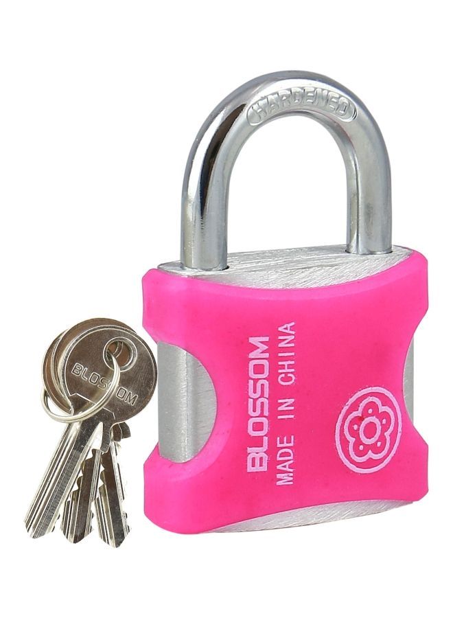 NIBEMINENT Aluminium Alloy Padlock With 3 Keys Pink/Silver 36x5.3mm  - Image 1