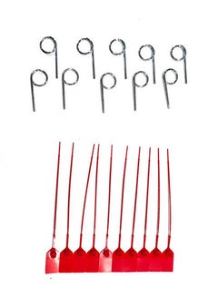 Red Tamper Seals and Fire Extinguisher Pull Pins 10 Qt each Red Tamper Seals and Fire Extinguisher Pull PIns 10 QT each  - Image 1