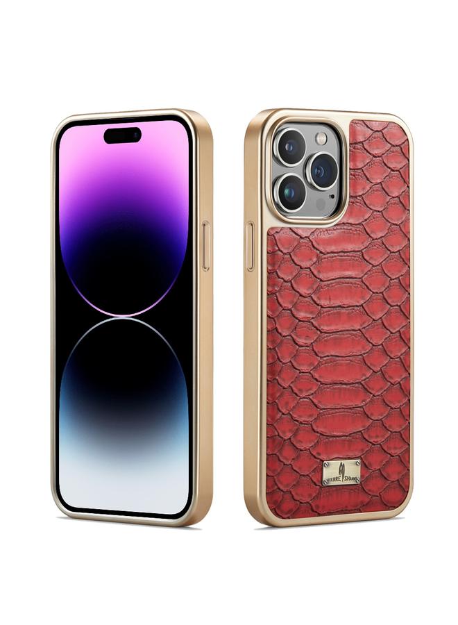 Case For iPhone 14 Pro Max Fierre Shann Python Texture Electroplating PU Phone Case