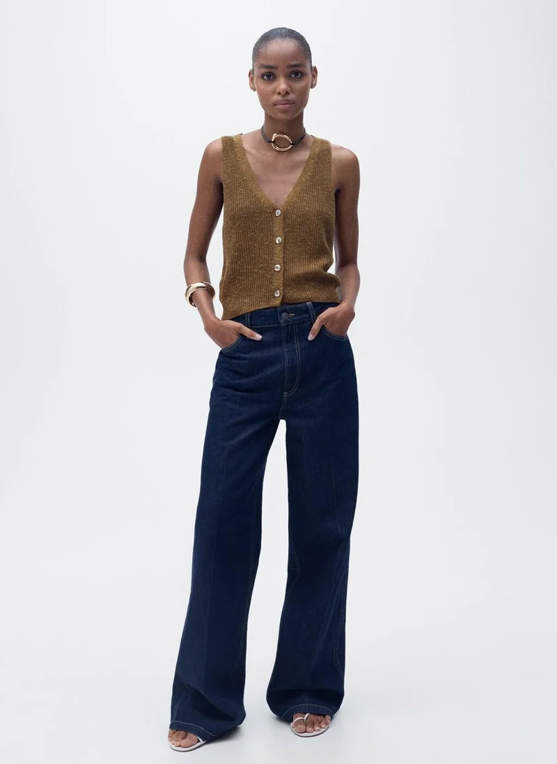 MANGO Chunky-Knit Waistcoat With Buttons