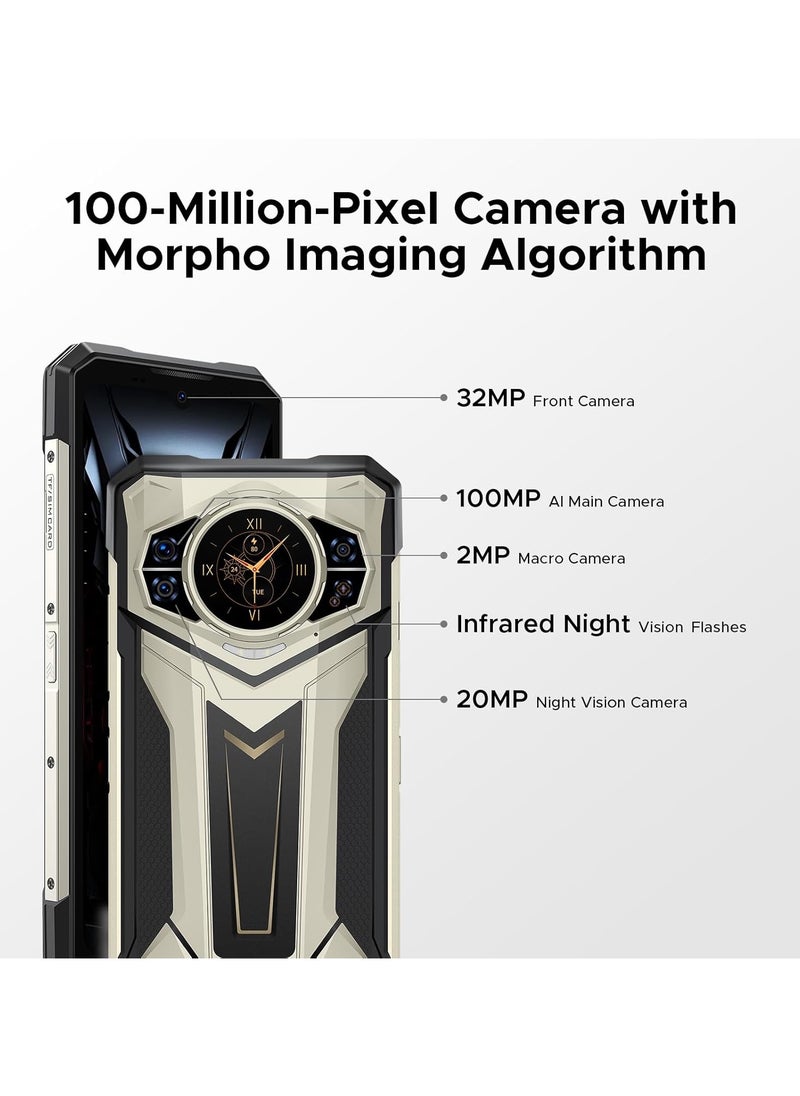 Doogee DOOGEE S200 Plus 5G Rugged Phone 2025,4nm D7300 CPU,32GB+512GB Android 14 Rugged Cell Phone with 1.32"Amoled Screen,10100mAh/33W,100MP Camera Rugged Smartphone,6.72" FHD/120Hz,Waterproof Phone,NFC/OTG - Gold  - Image 5