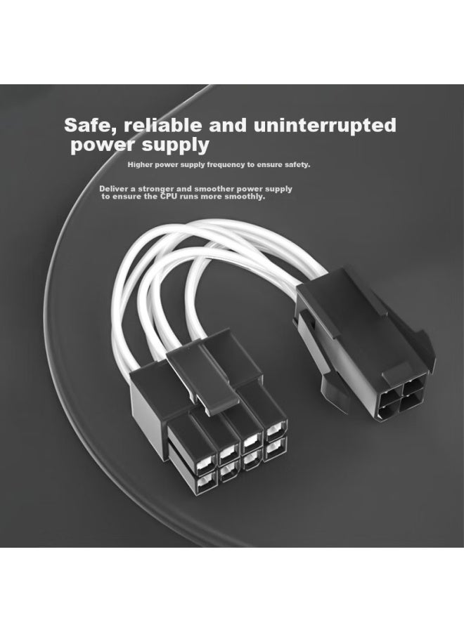 Burlefran Cpu Power Adapter Cable 4Pin To 8Pin Power Conversion Cable 4P To 8P 4-Pin To 8-Pin Power Conversion Cable - Image 4