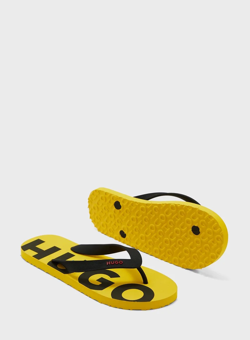 HUGO Logo Flip Flops