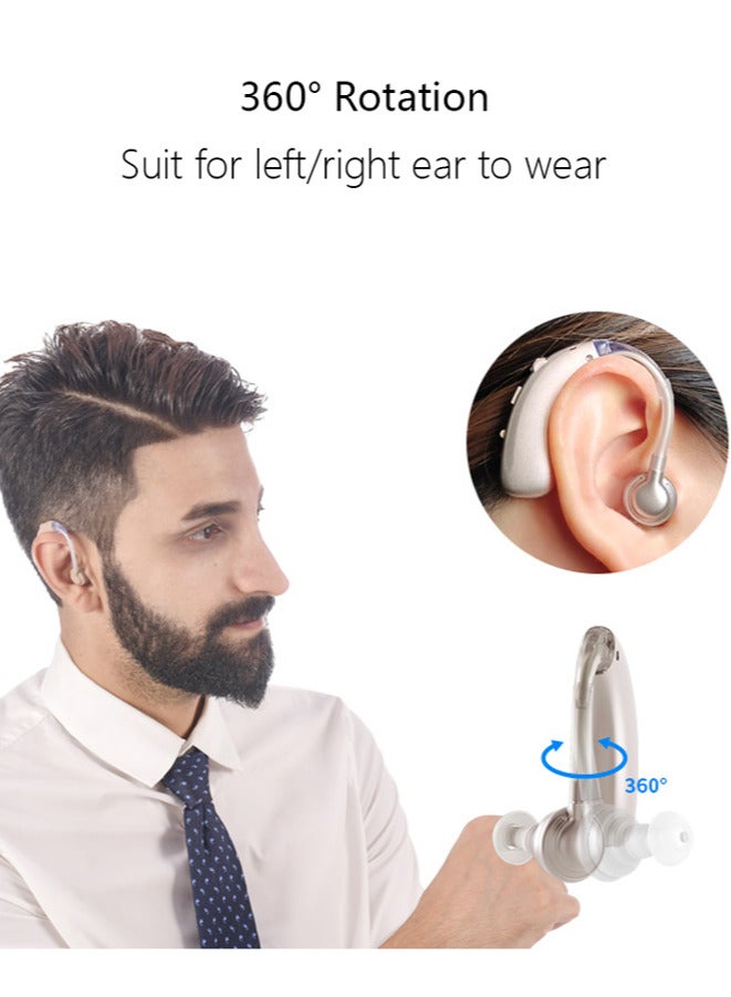 Chixing Rechargeable Hearing Aid for Seniors Adults with Noise Cancelling, 16-Channel Digital Invisible Hearing Aids Amplifier with Volume Control - Image 3