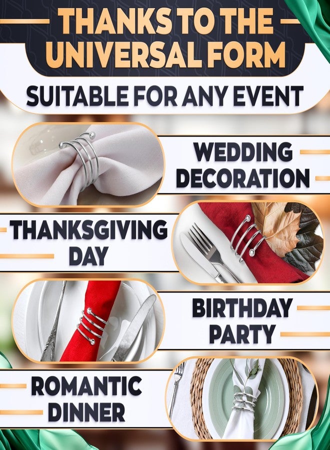 LEGLO Silver Napkin Rings Set of 8 – Elegant Napkin Ring Holders, Sturdy Metal Holiday Table Decor for Weddings, Parties and Family Dinners, Great Kitchen Gifts Idea, Graduation Table Decorations for Events - Image 5