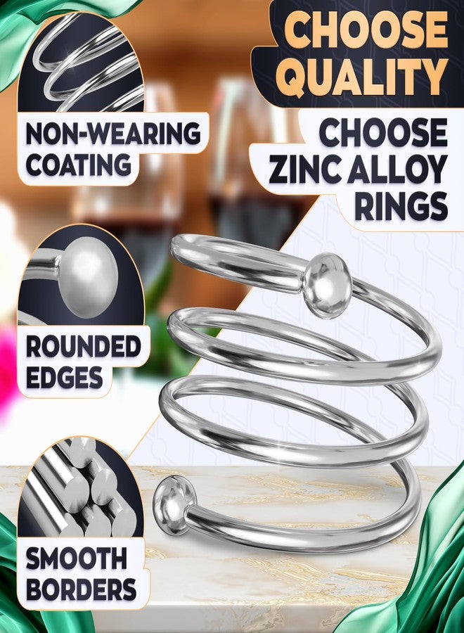 LEGLO Silver Napkin Rings Set of 8 – Elegant Napkin Ring Holders, Sturdy Metal Holiday Table Decor for Weddings, Parties and Family Dinners, Great Kitchen Gifts Idea, Graduation Table Decorations for Events - Image 3