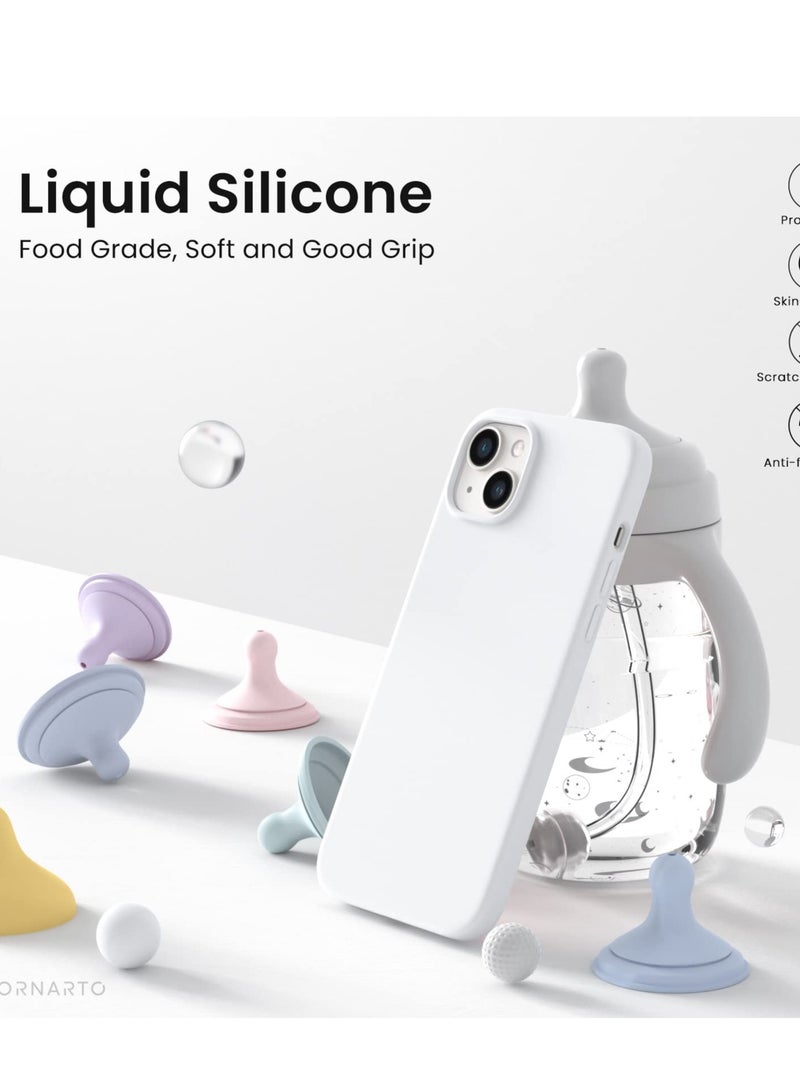 Compatible with iPhone 13/14 Case, Liquid Silicone Full Body Protective Case with [Anti-Scratch] [Soft Microfiber Lining] [Camera Protective] for iPhone 13 6.1 inch, White - Image 5