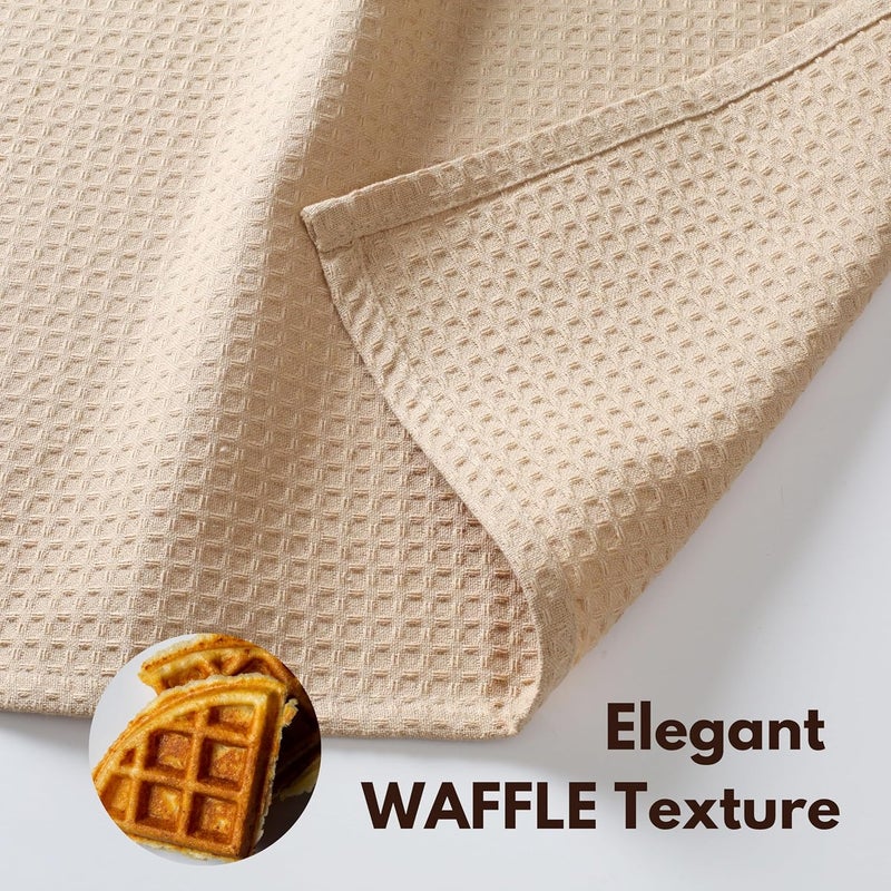 Native Fab 18 Pack Waffle Dish Cloths  100 Cotton 12 x 12 Absorbent Quick Drying Washable Towels for Cleaning Cooking Baking  Great for Home Restaurants Bars Versatile Use  Beige - Image 3