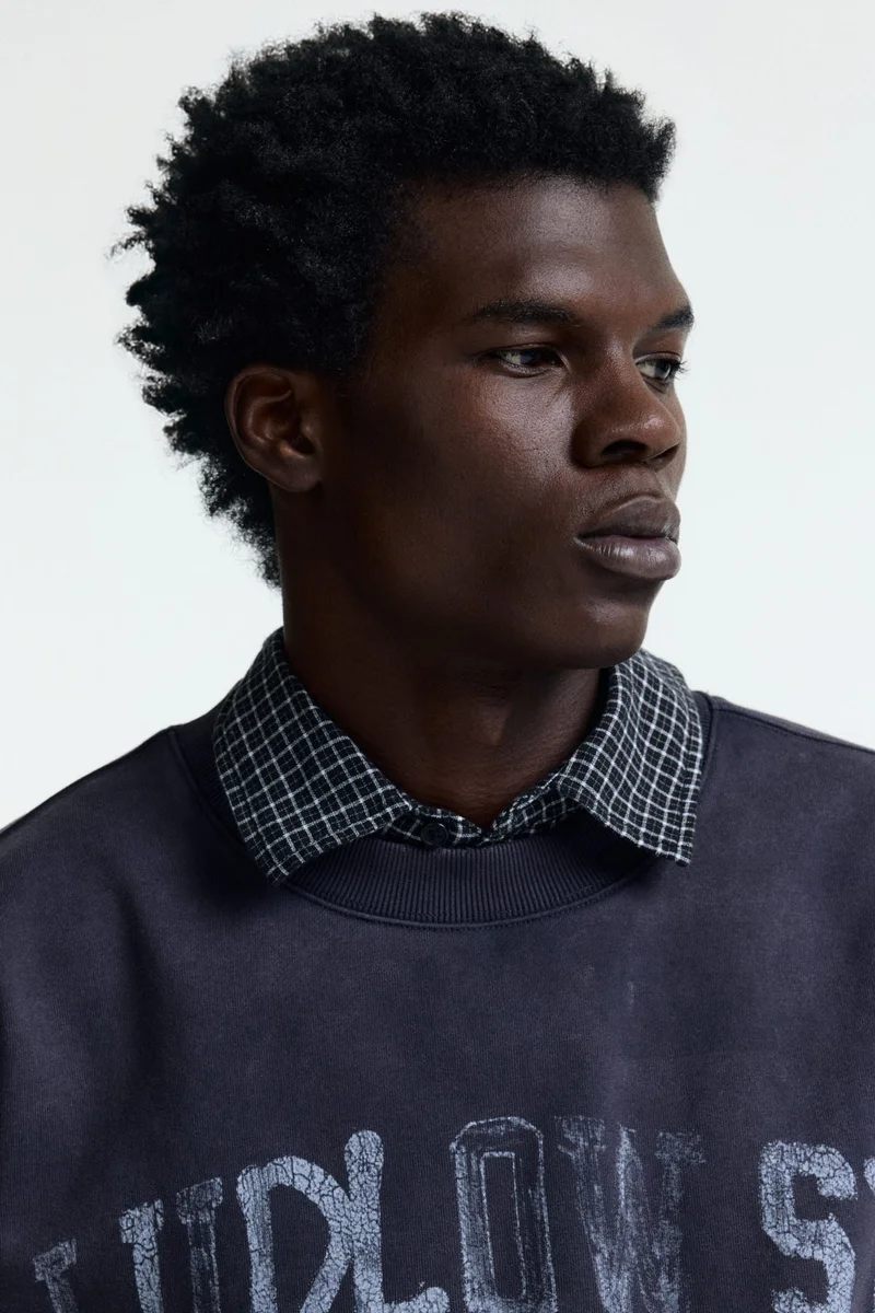 H&M  Oversized Fit Printed sweatshirt for Men | Best Price UAE