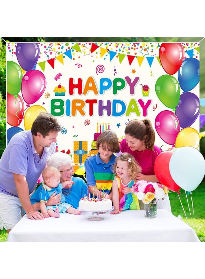 A birthday banner printed on a banner for party decorations and supplies with a colorful design  - Image 1