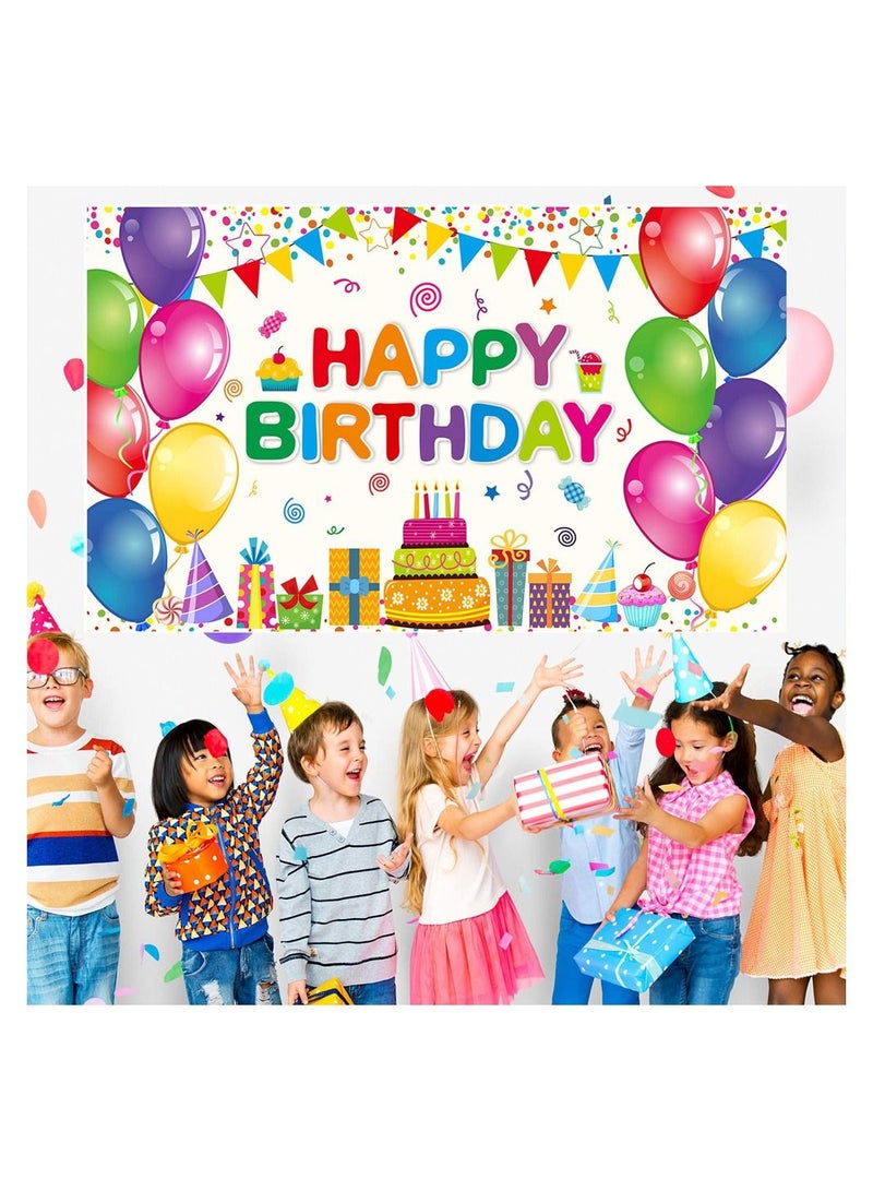 A birthday banner printed on a banner for party decorations and supplies with a colorful design  - Image 2