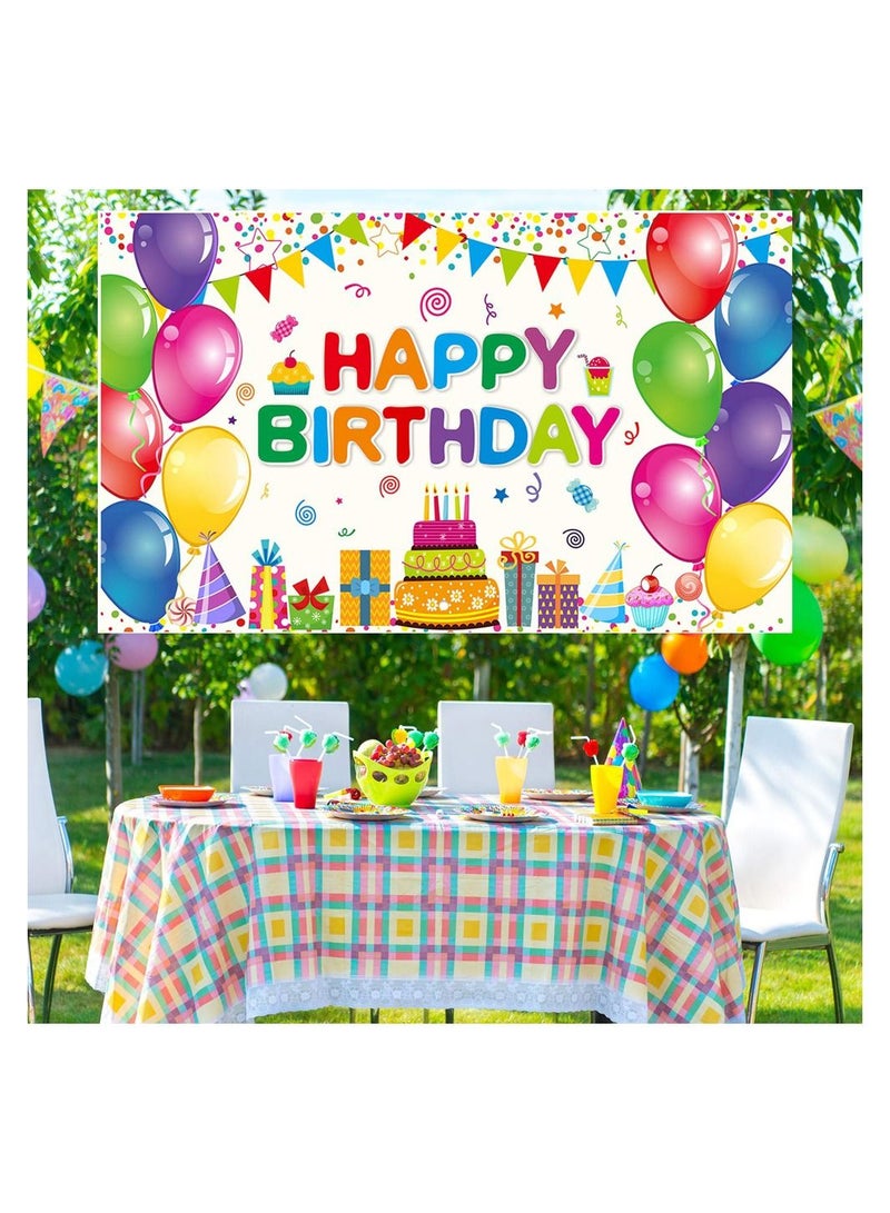A birthday banner printed on a banner for party decorations and supplies with a colorful design  - Image 3