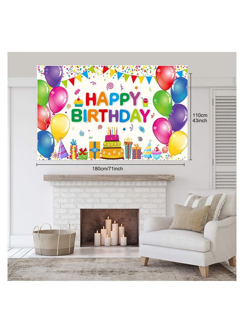 A birthday banner printed on a banner for party decorations and supplies with a colorful design  - Image 5