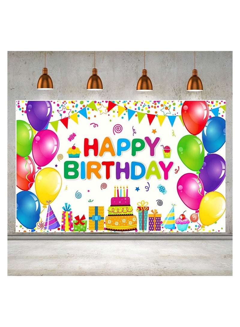A birthday banner printed on a banner for party decorations and supplies with a colorful design  - Image 4