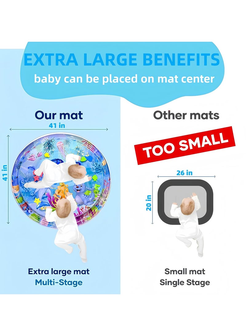 MIXDE Tummy Time Water Mat for Babies - Extra Large Baby Play Water Mat, Infant Water Sensory Baby Tummy Time Play Mat for Toddlers, Visual Stimulation Toys Baby Boys  Girls Summer Gifts - Image 5