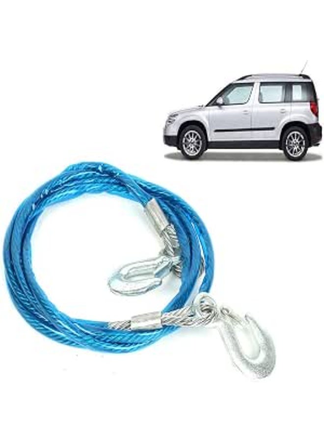 Emergency Heavy-Duty Towing Cable with Dual Forged Hooks - Image 1