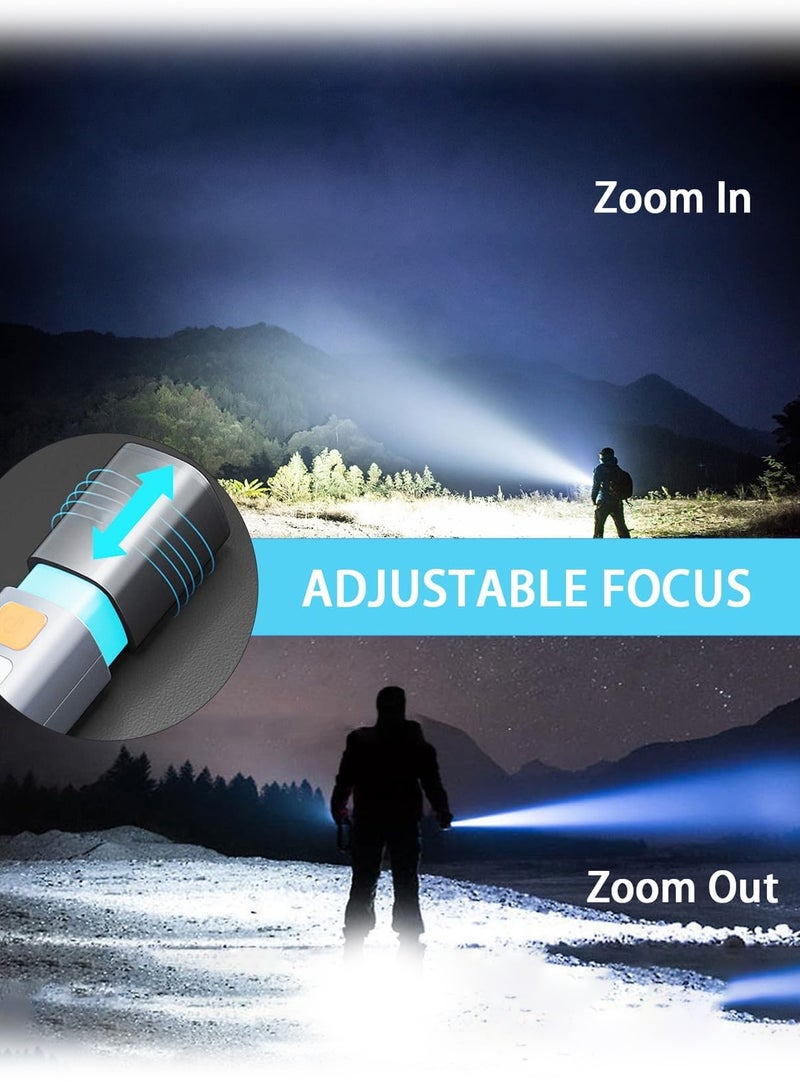 Flashlights,Rechargeable LED Flashlights High Lumens, 10,000 Lumens Super Bright Flashlight with USB Cable and Hook, 3 Modes, Waterproof Flash Light Handheld Powerful Flashlight for Home Camping - Image 5