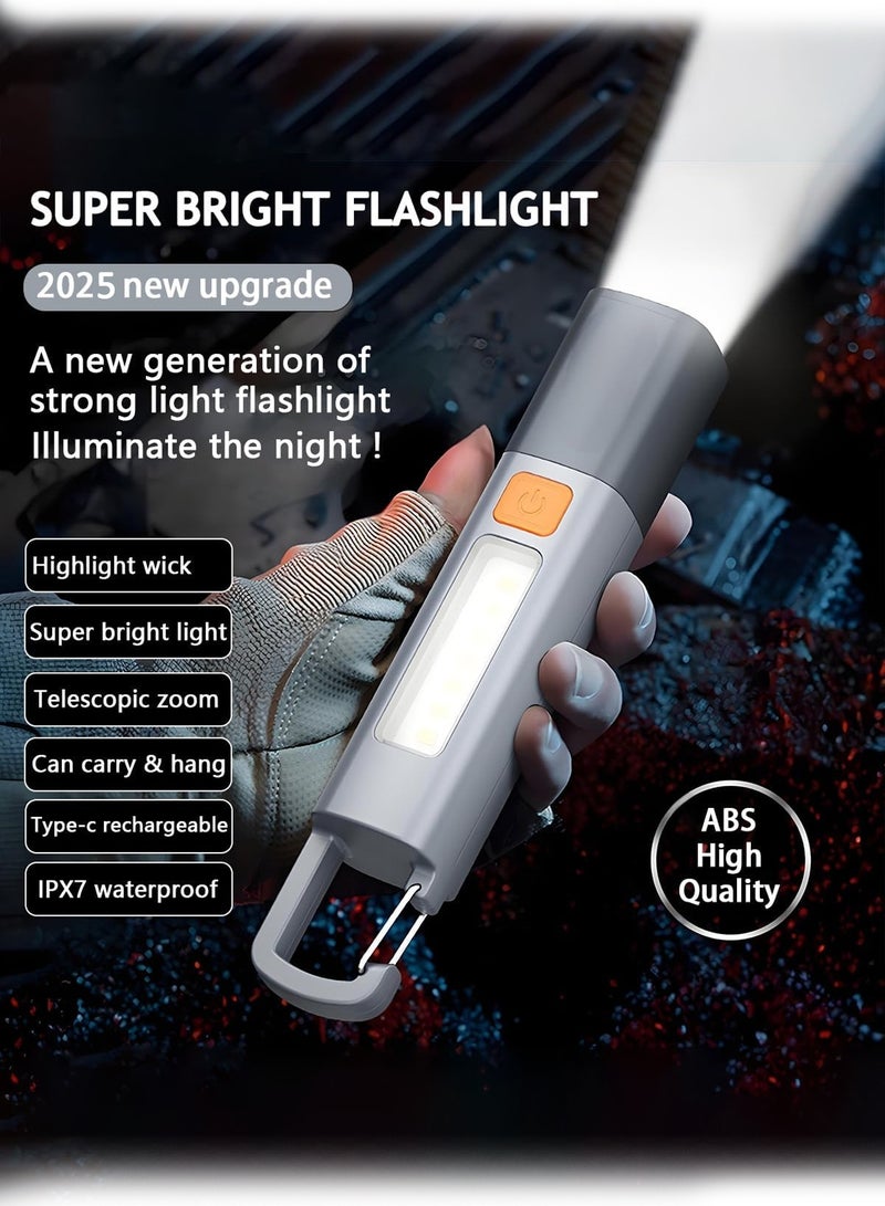 Flashlights,Rechargeable LED Flashlights High Lumens, 10,000 Lumens Super Bright Flashlight with USB Cable and Hook, 3 Modes, Waterproof Flash Light Handheld Powerful Flashlight for Home Camping - Image 2