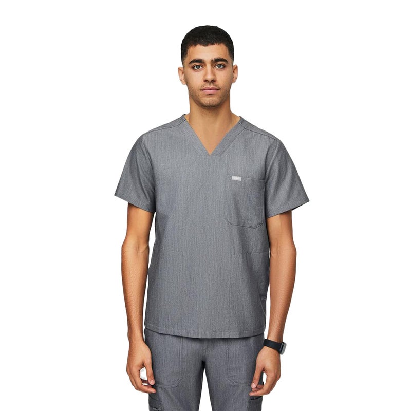 FIGS Chisec ThreePocket Scrub Top for Men Graphite XS
