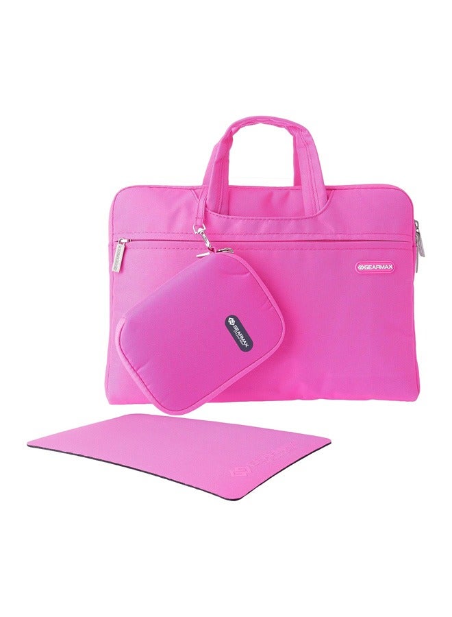 جير ماكس حقيبة Gearmax كامبوس رفيعة مقاومة للماء مصممة لاجهزة اللاب توب والترا بوك مع شنطة للماوس ١٣ انش - وردى - Image 1