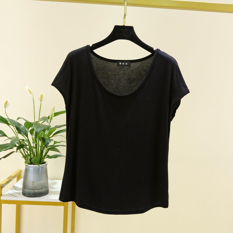 Modal Sleeveless Top Women's Summer Loose Thin Round Neck Inner Base Shirt Large Size All-match T-shirt - Image 1