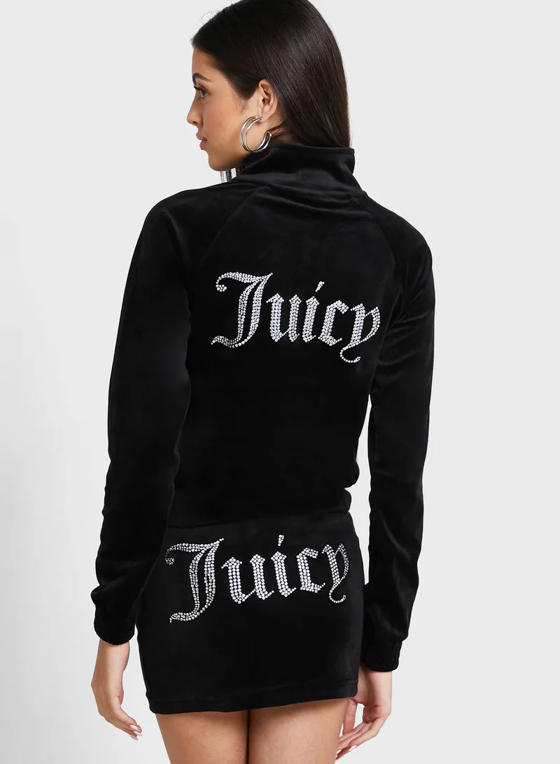 Juicy Couture Zip Detail Knitted Sweatshirt