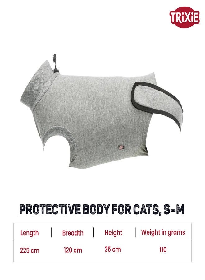 Trixie Protective Body Suit for Cats & Small Dogs - Prevents Licking & Scratching, Comfortable Fit, Adjustable, Litter Box Compatible, Size S-M, Grey - Image 5