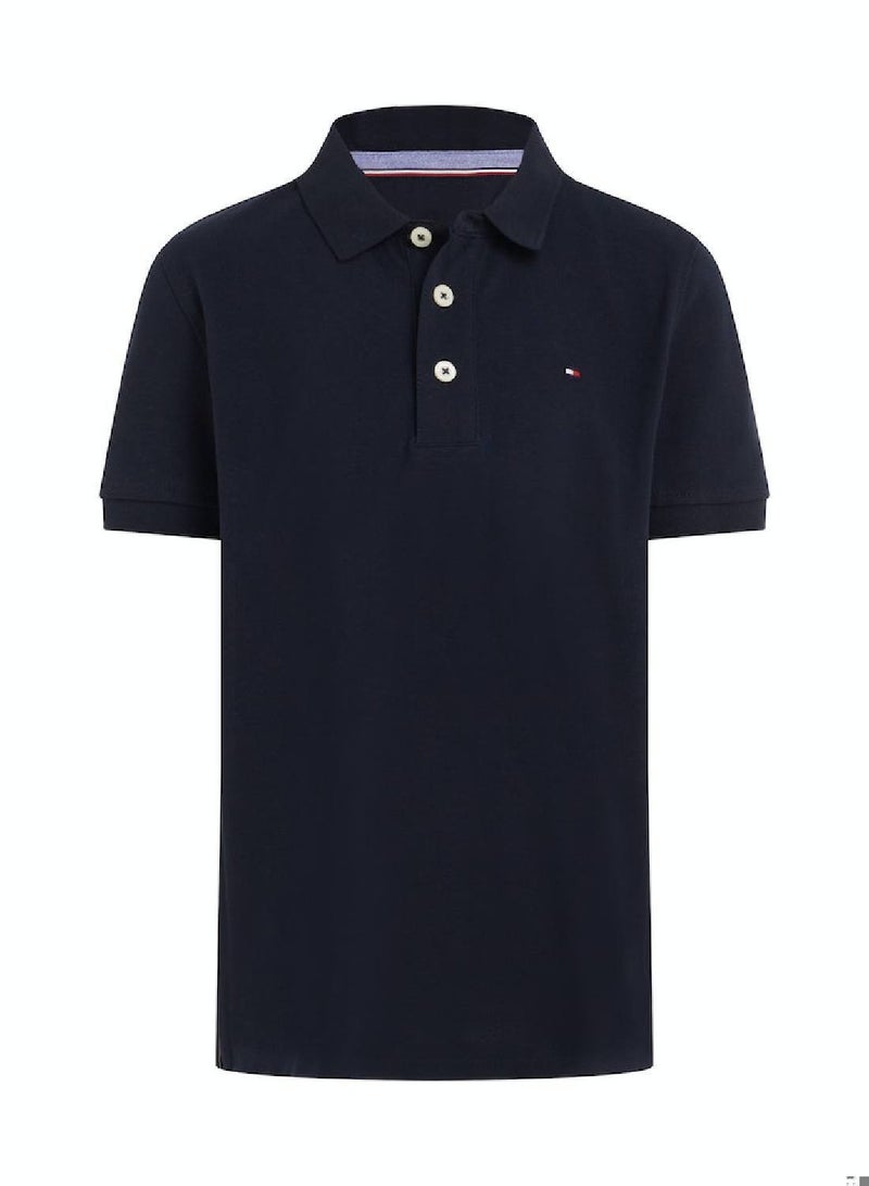 TOMMY HILFIGER Boys' Regular Short Sleeves Polo Shirt - Cotton, Blue  - Image 2