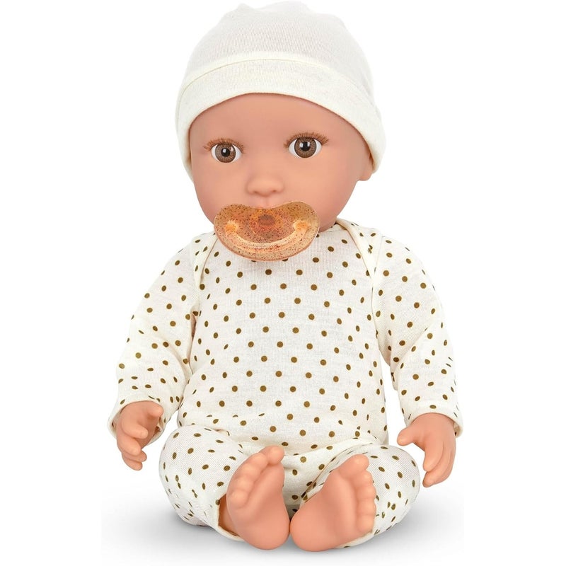 لولا بيبي دمية طفل 14بوصة أبيض مع بيجامة بيضاء منقطة باللون الذهبي - LBY7215Z - Image 2