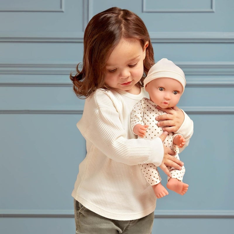 لولا بيبي دمية طفل 14بوصة أبيض مع بيجامة بيضاء منقطة باللون الذهبي - LBY7215Z - Image 4