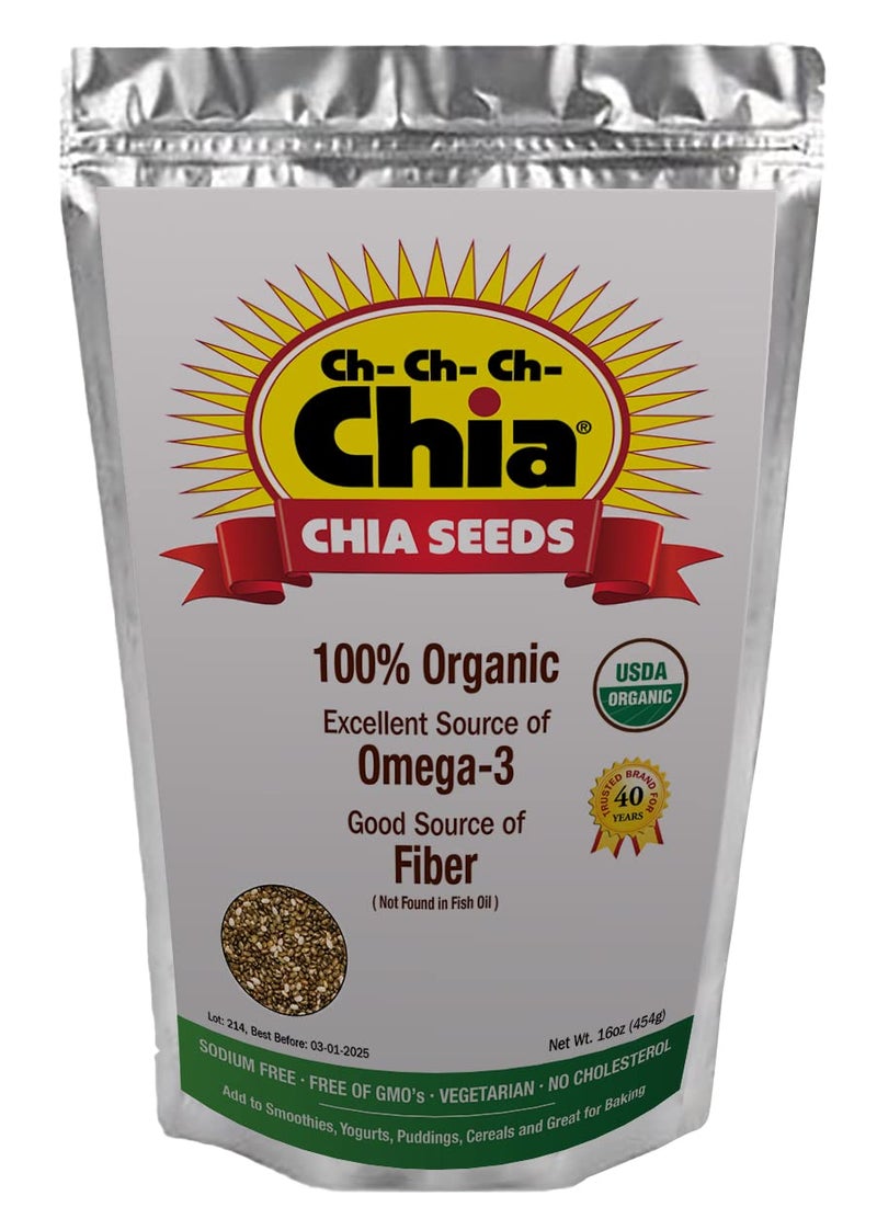 Chia CH- CH- CH- Organic Seeds - 1 lb. USDA Organic - Image 1