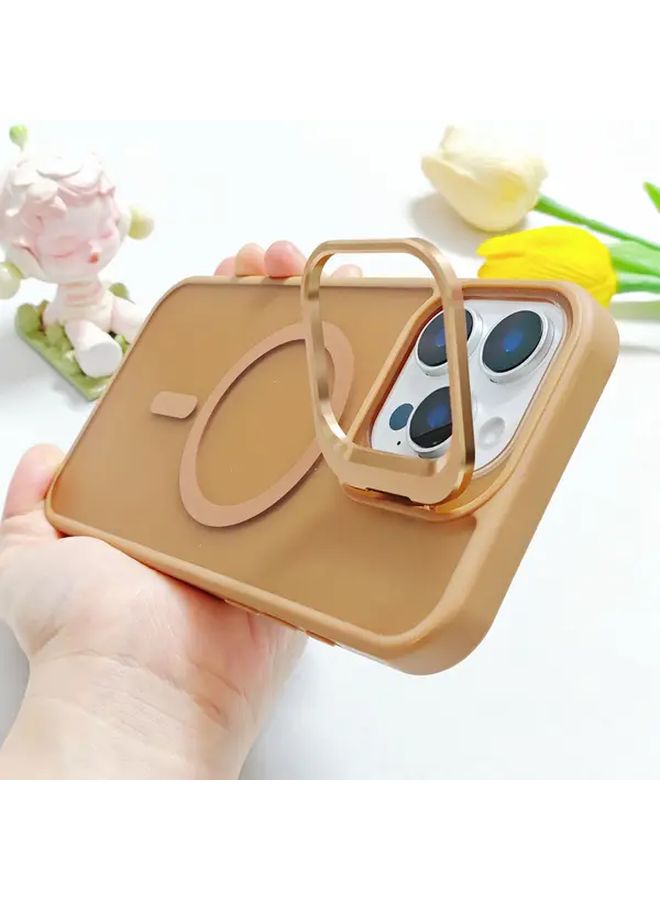 Transparent Textured Magnetic Phone Case With Stand For iPhone 14 - Image 4