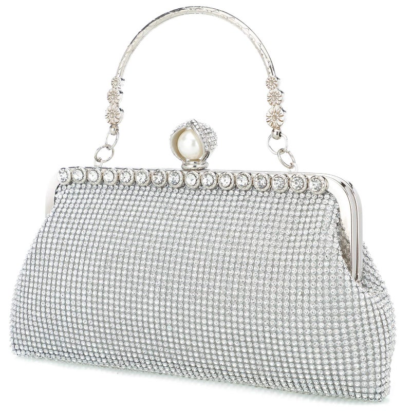 Mihawk evening bags and clutches for women evening bag purses evening clutch(Silver) - Image 3