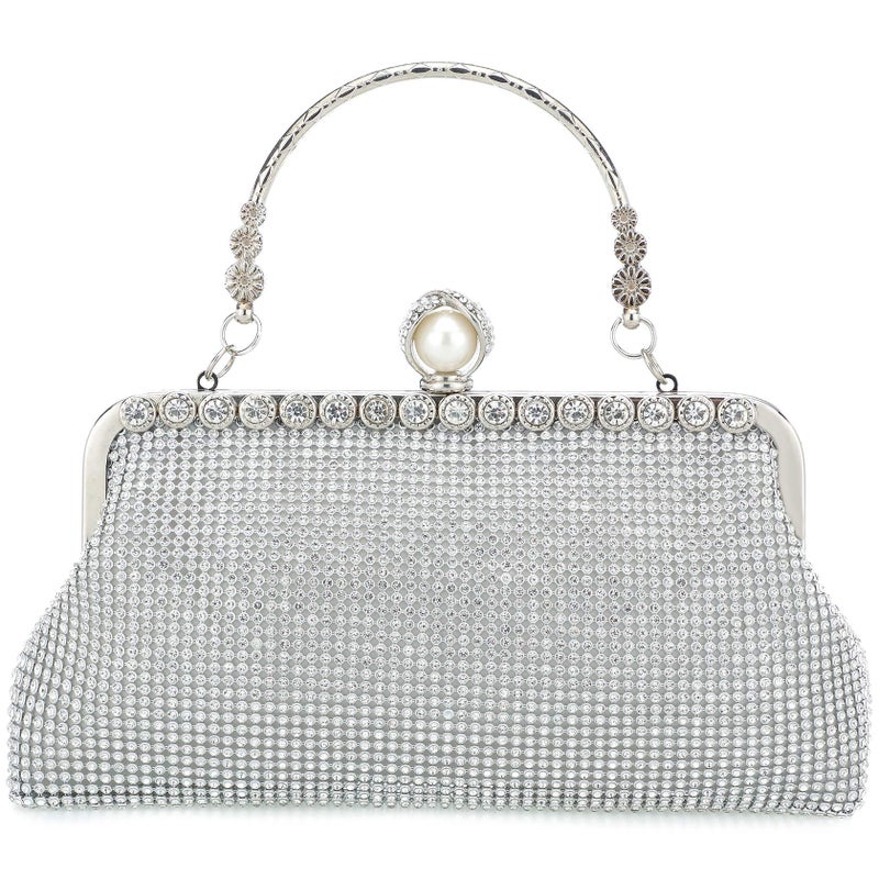 Mihawk evening bags and clutches for women evening bag purses evening clutch(Silver) - Image 2