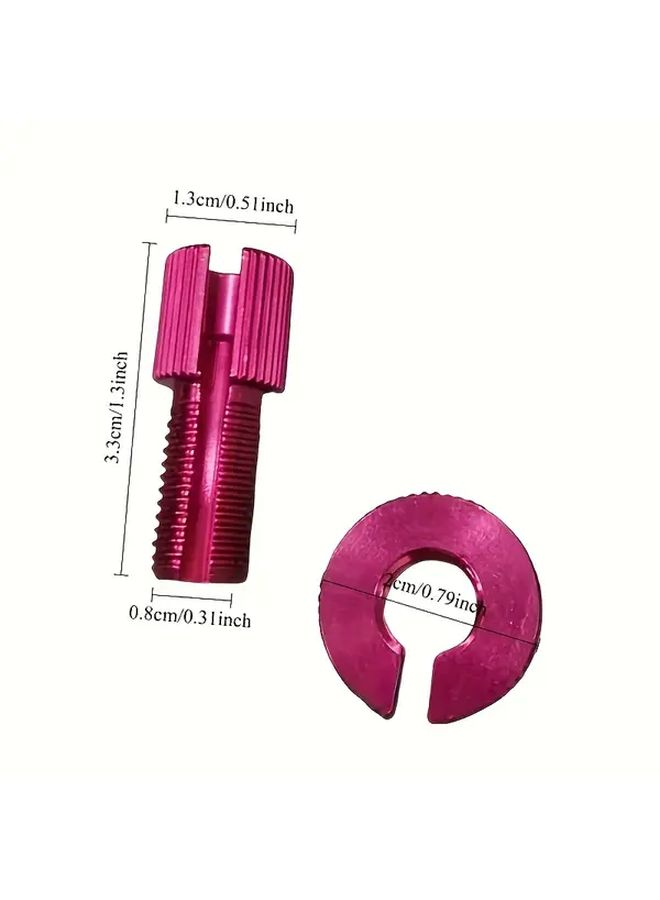 Pink Universal Motorcycle Throttle Handle With 8mm Brake Line Adjustment Screw Nut - Image 2