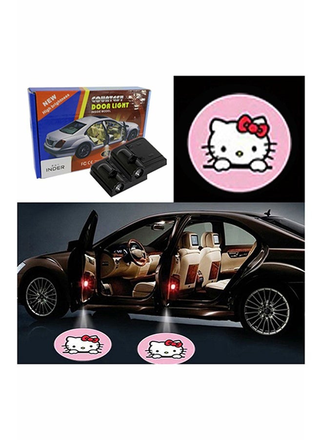 Y&D 2-Piece LED Car Door Hello Kitty Logo Projector Shadow Light Set - Image 1