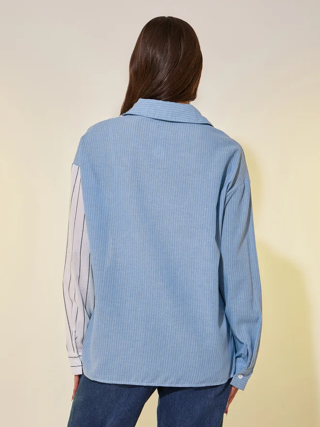Take Two Take Two Striped Long Sleeve Oversized Shirt
