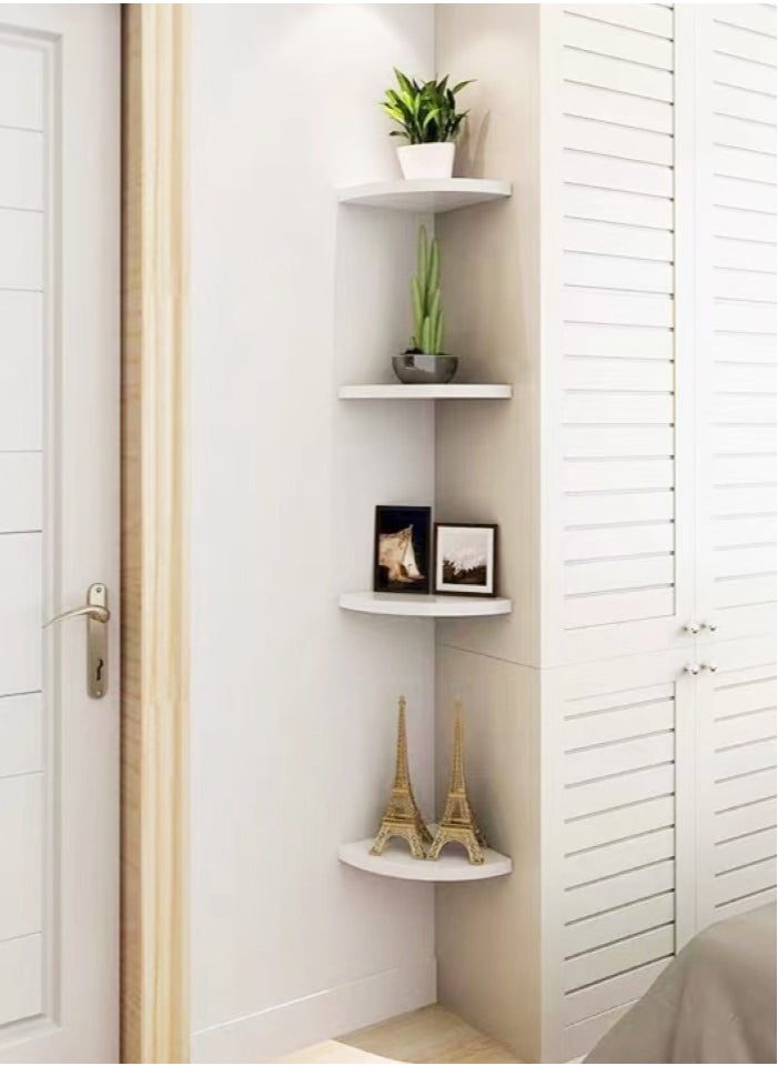 Kutis 4-Pieces Home Decoration Shelf Shower Organizer Wall Mounts Storage Rack White 18x18 Centimeter  - Image 2